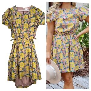 Floral Puff Sleeve Mini Dress